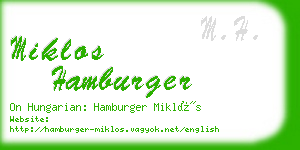 miklos hamburger business card